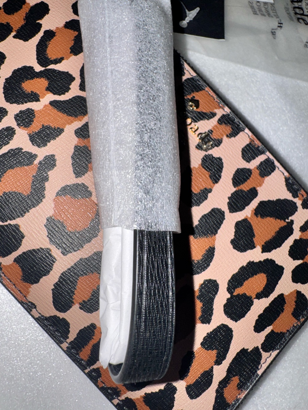 Kate Spade Lucy LZip Leopard Print Wristlet in Brown and Black - NWT - Picture 7 of 12